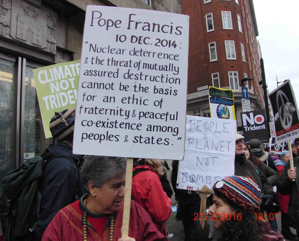 04e 27.2.16 Pope Francis message on Stop Trident Demo in London