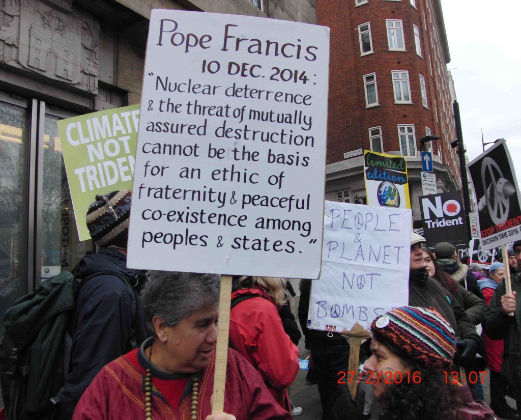04e 27.2.16 Pope Francis message on Stop Trident Demo in London
